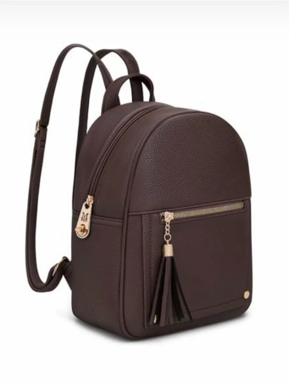 Montana West Brown Faux Leather Backpack with Tassel Accent
